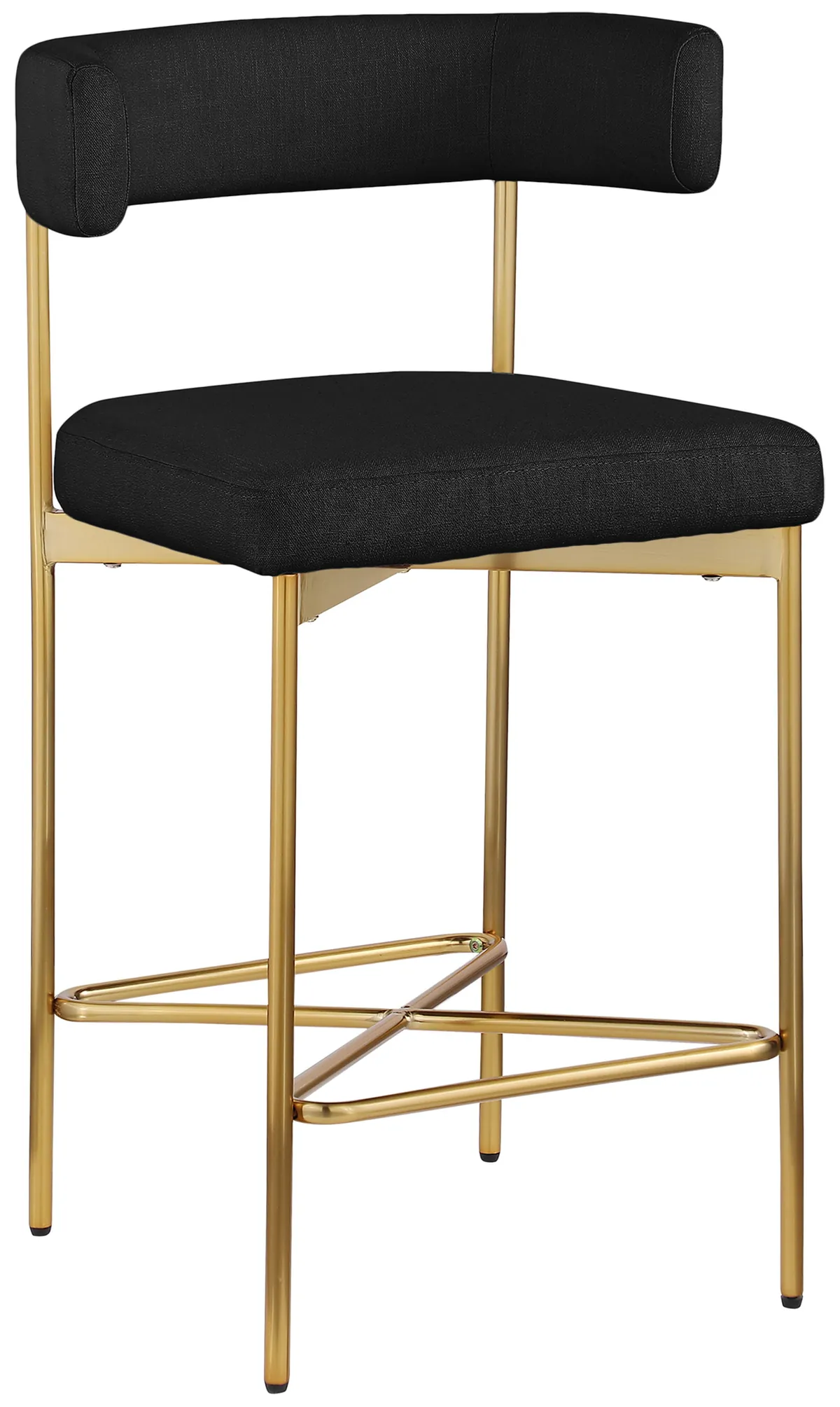 Rivage - Durable Stool With Gold Frame (Set of 2) - Black