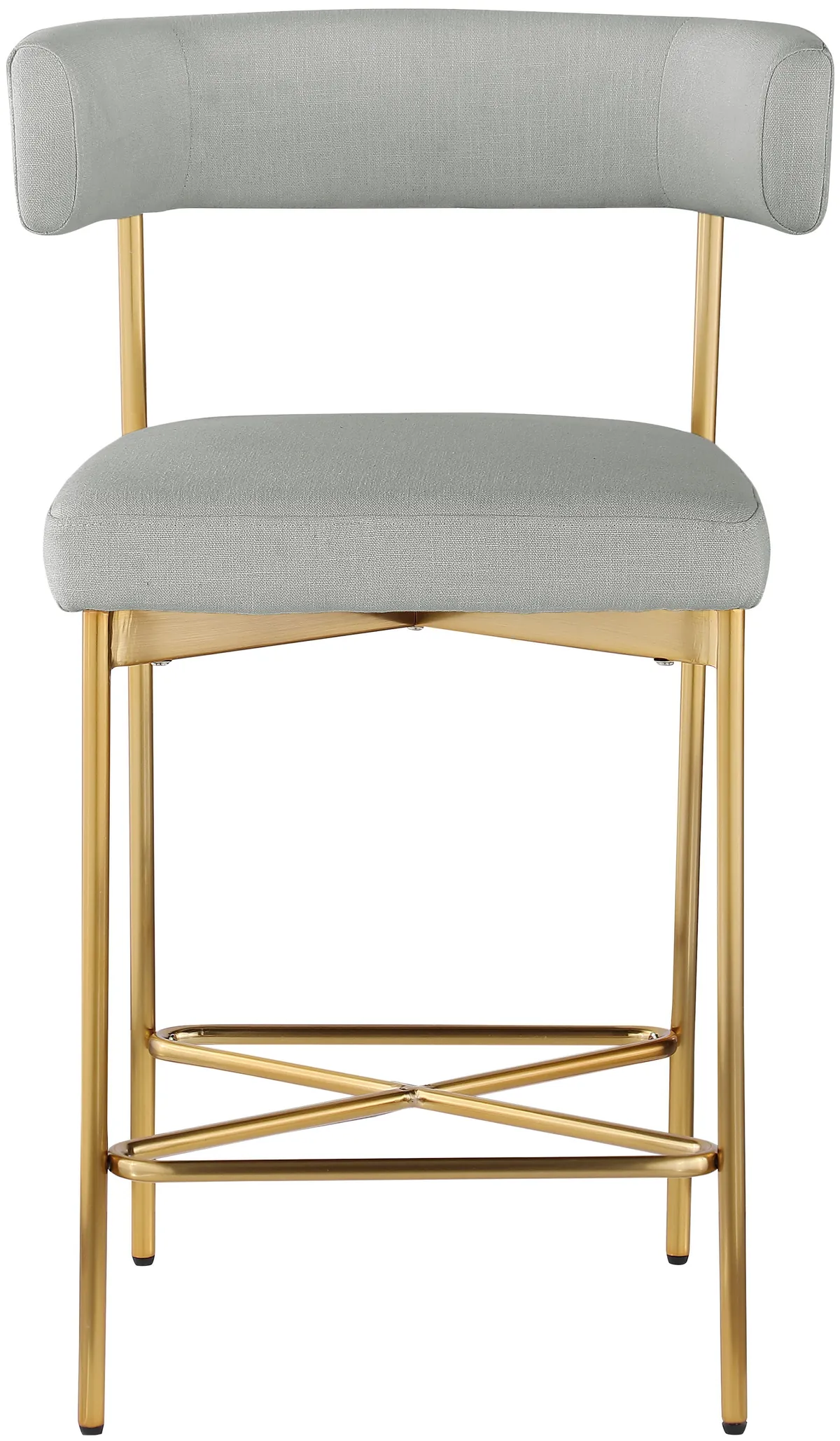 Rivage - Durable Stool With Gold Frame (Set of 2) - Light Gray - View 2