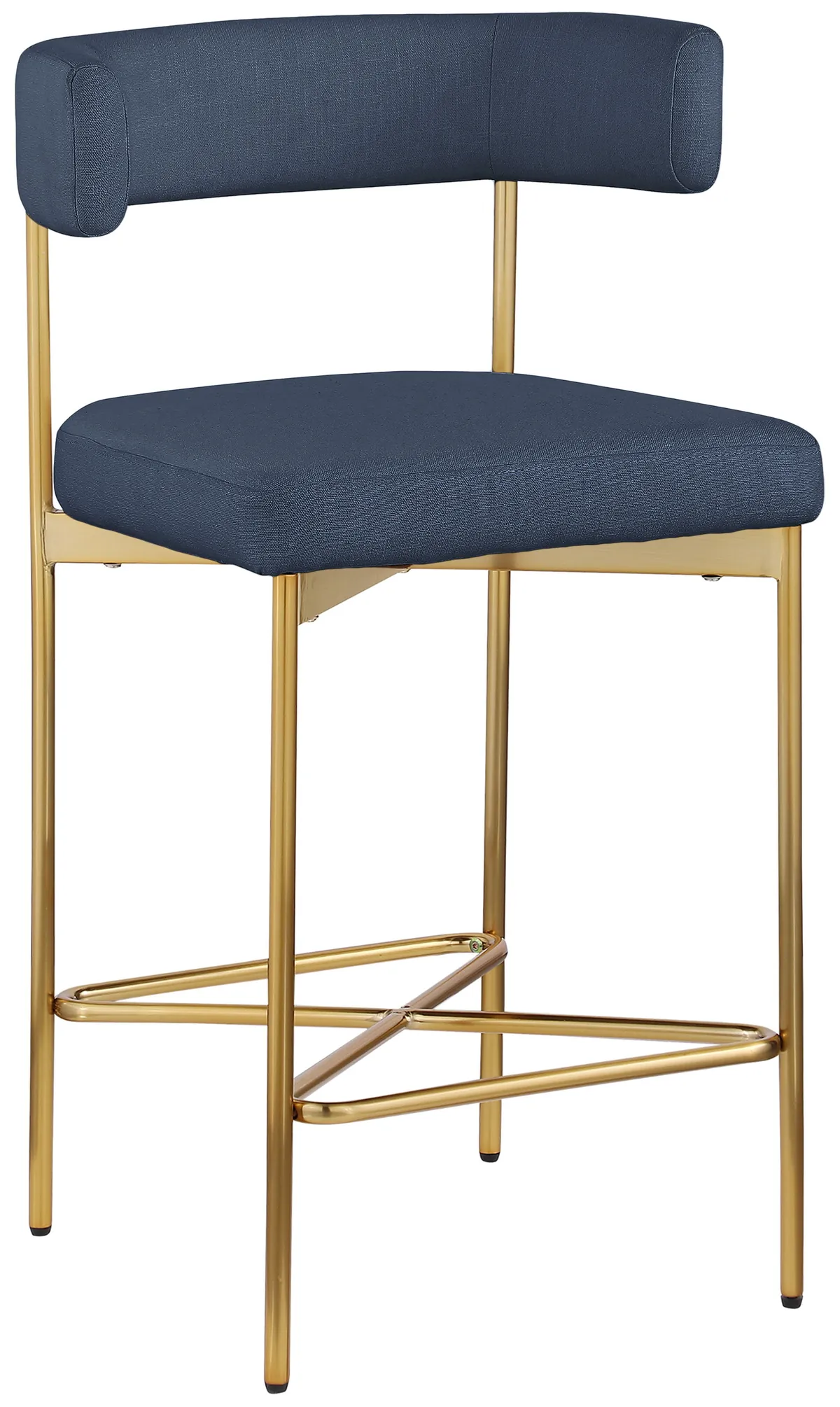 Rivage - Durable Stool With Gold Frame (Set of 2) - Deep Navy
