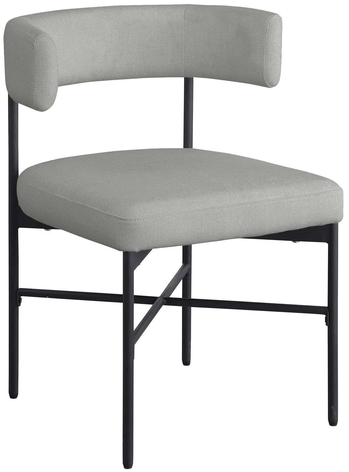 Rivage - Durable Dining Chair With Black Frame (Set of 2) - Light Gray