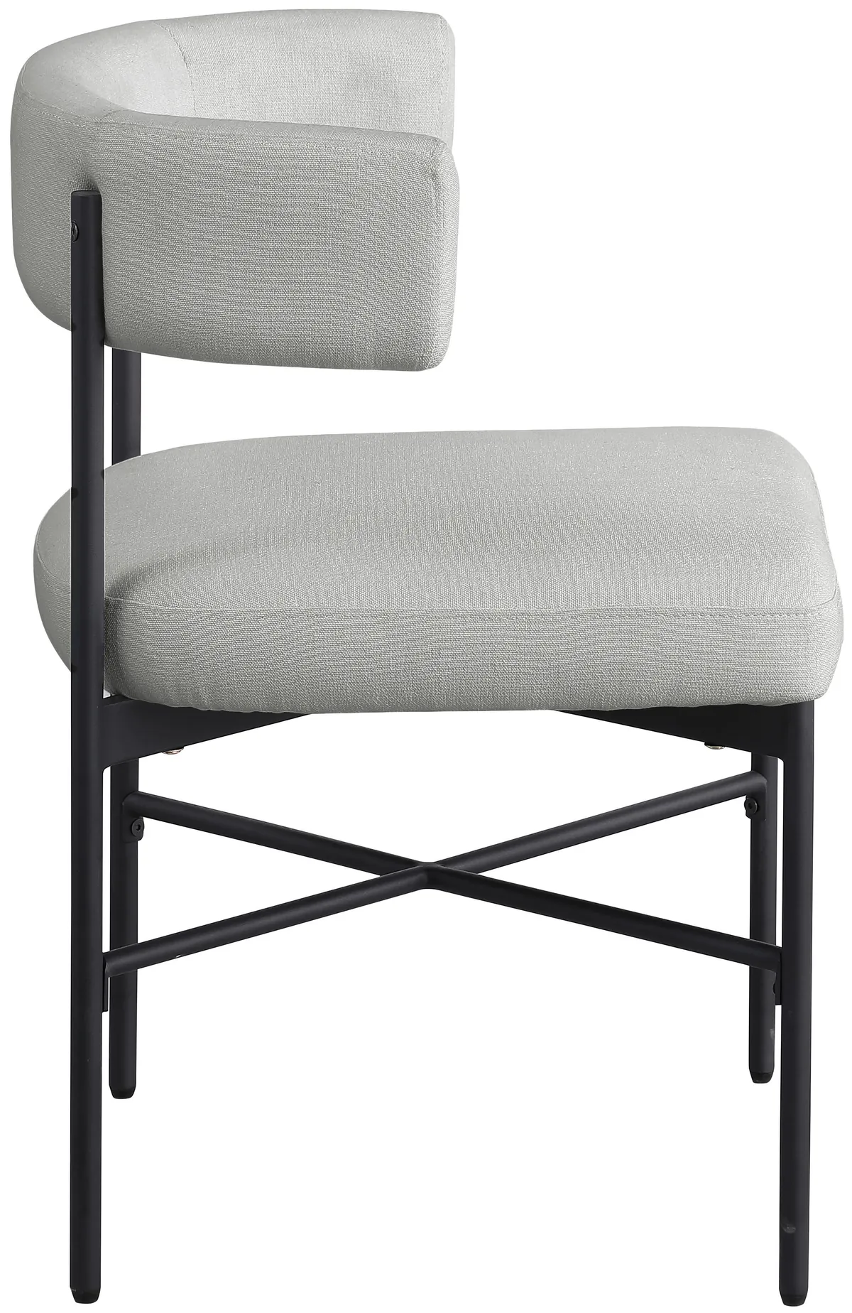 Rivage - Durable Dining Chair With Black Frame (Set of 2) - Light Gray - View 2