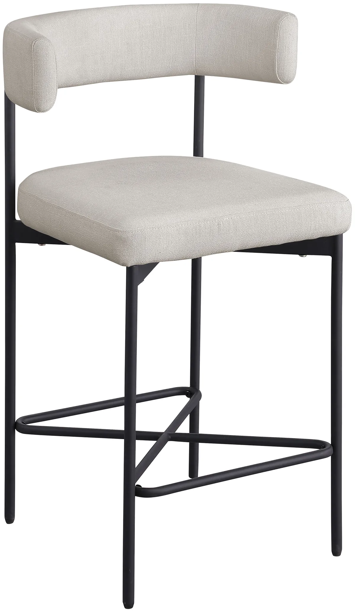 Rivage - Durable Stool With Black Frame (Set of 2) - Beige