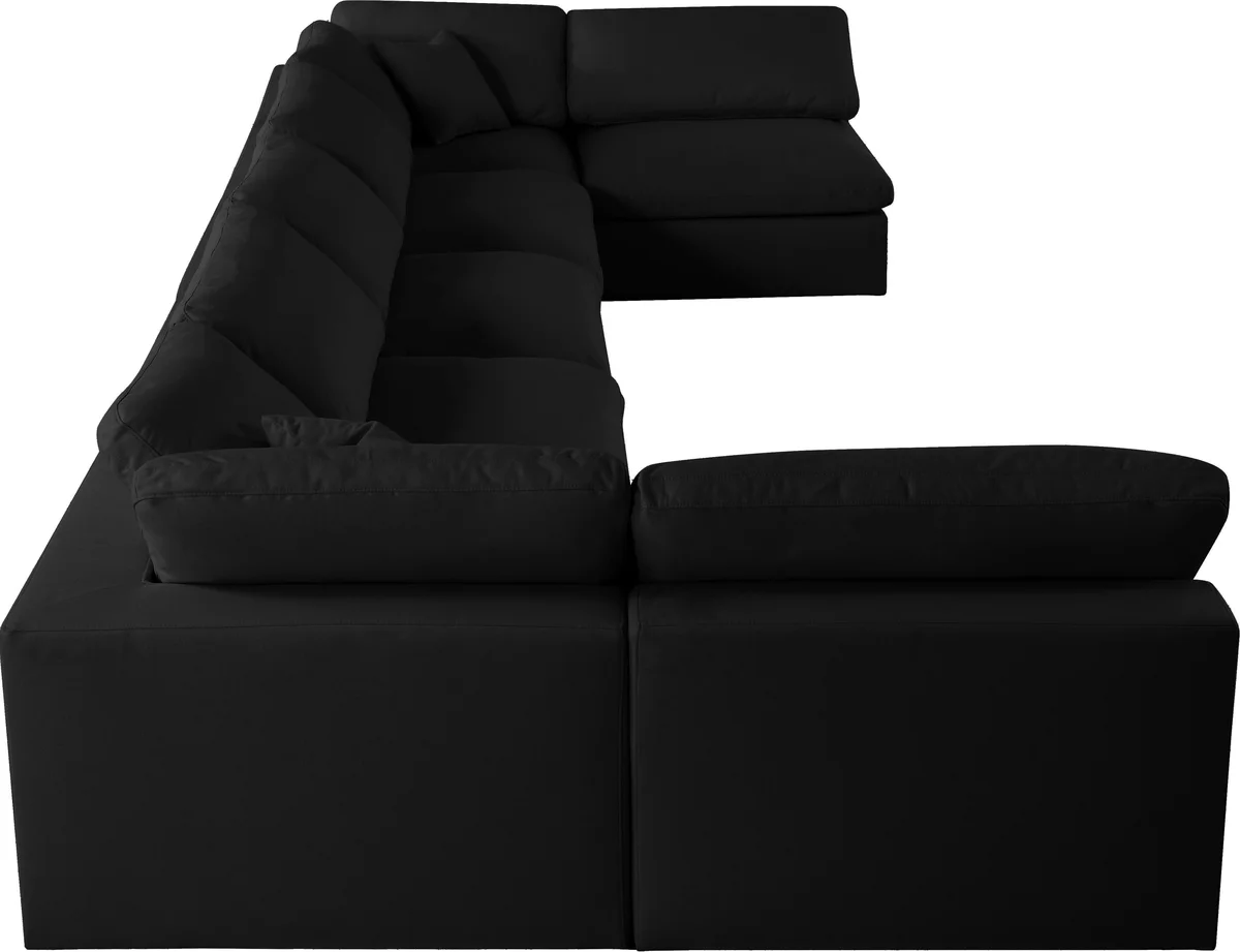 Serene - 7 Piece Modular U-Shaped Sectional - Black