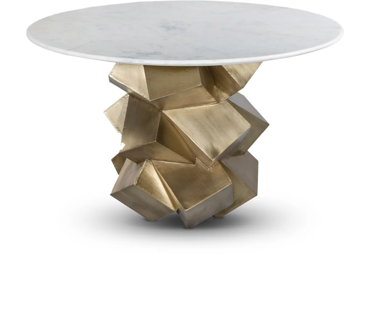 Walker - Dining Table - White / Brass