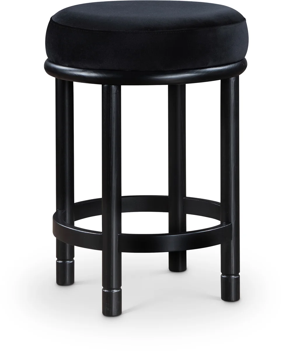 Monette - Counter Stool With Black Base - Black