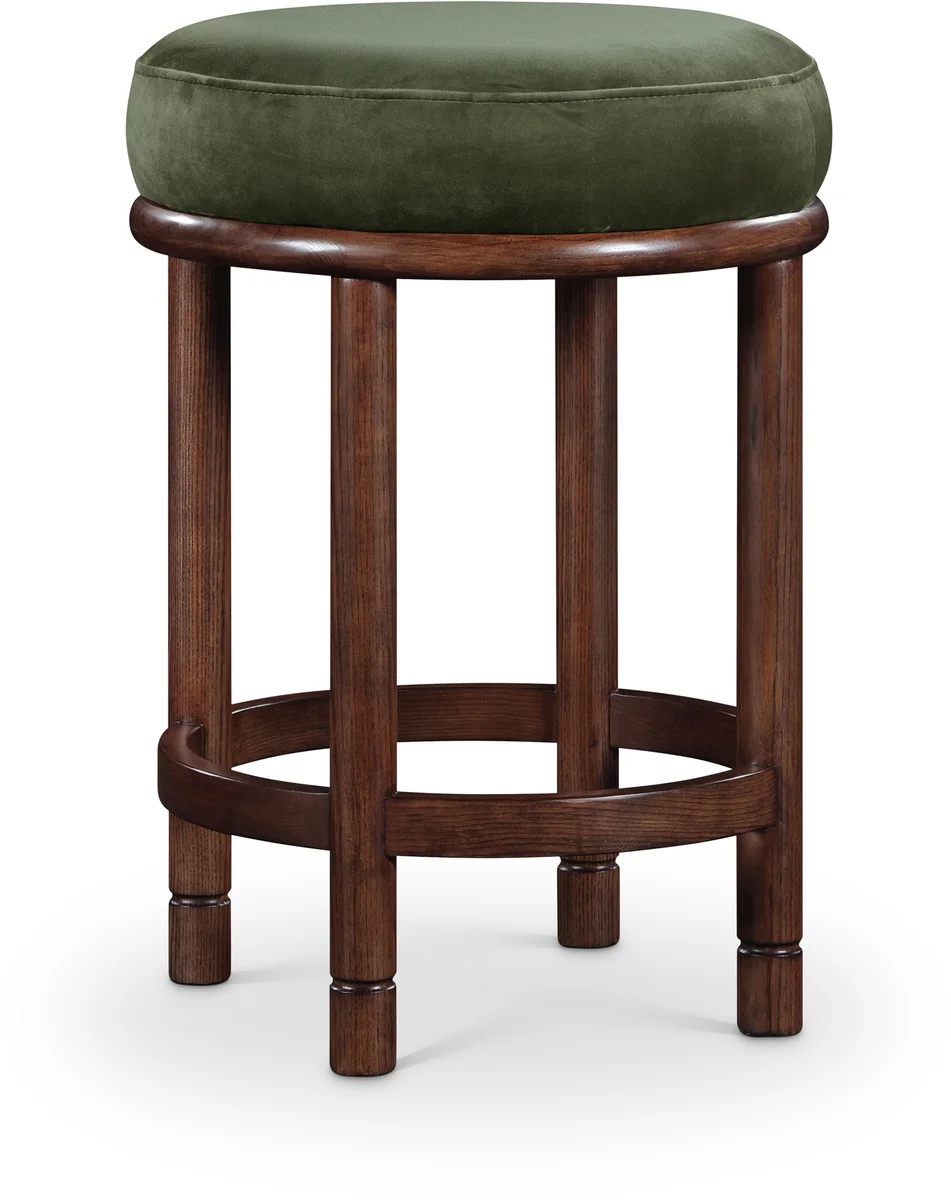 Monette - Counter Stool With Brown Base - Green