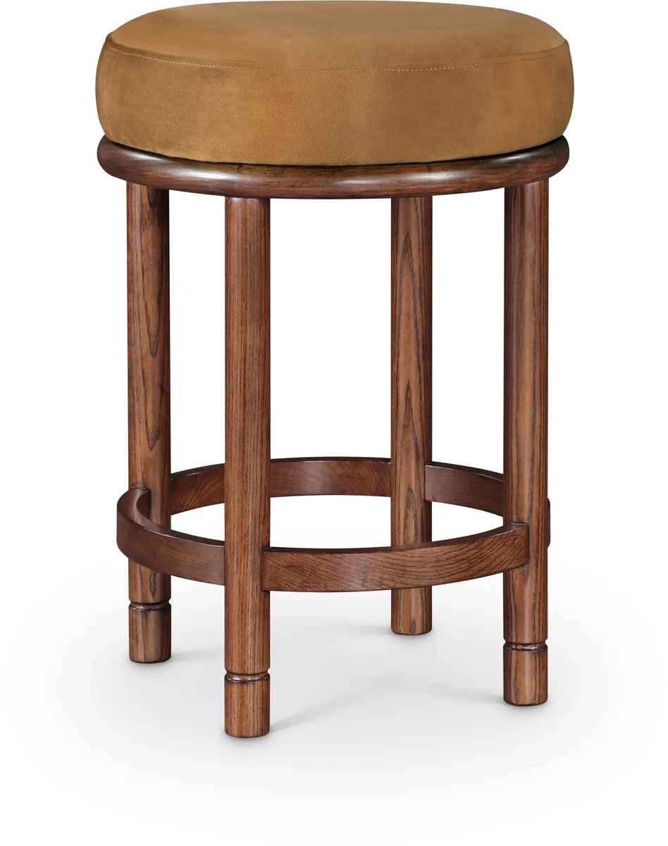 Monette - Counter Stool With Brown Base - Saddle