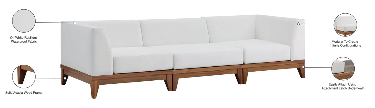 Rio - 3 Seat Modular Sofa - Off White