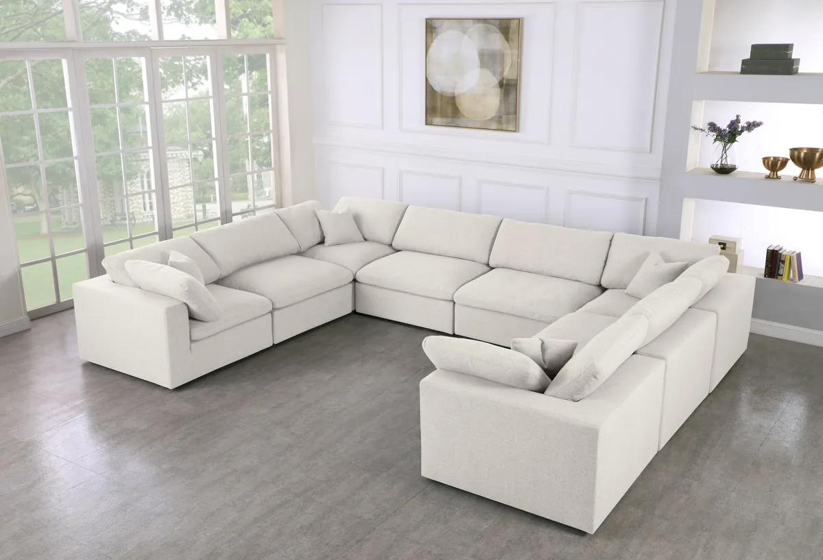 Serene - 8 Piece Modular Sectional - Cream - View 2