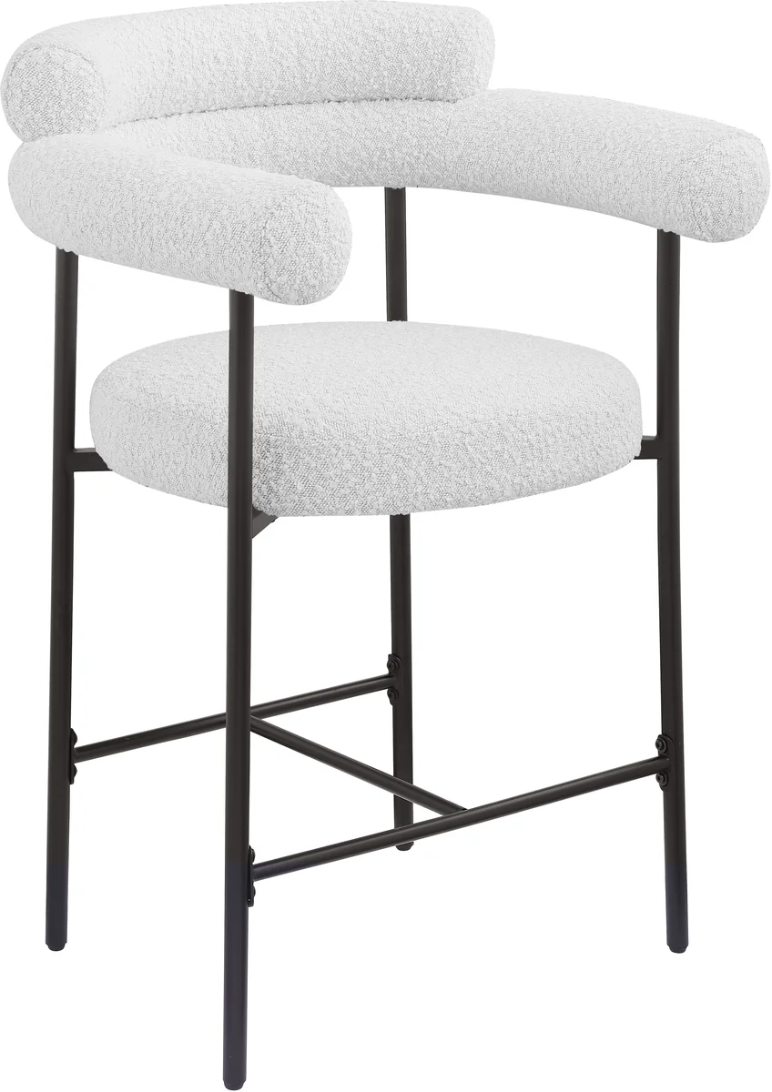 Blake - Counter Stool With Black Base (Set of 2) - Cream