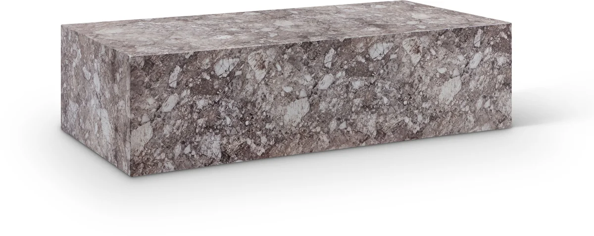 Piazza - Marble Finish Concrete Coffee Table - Brown