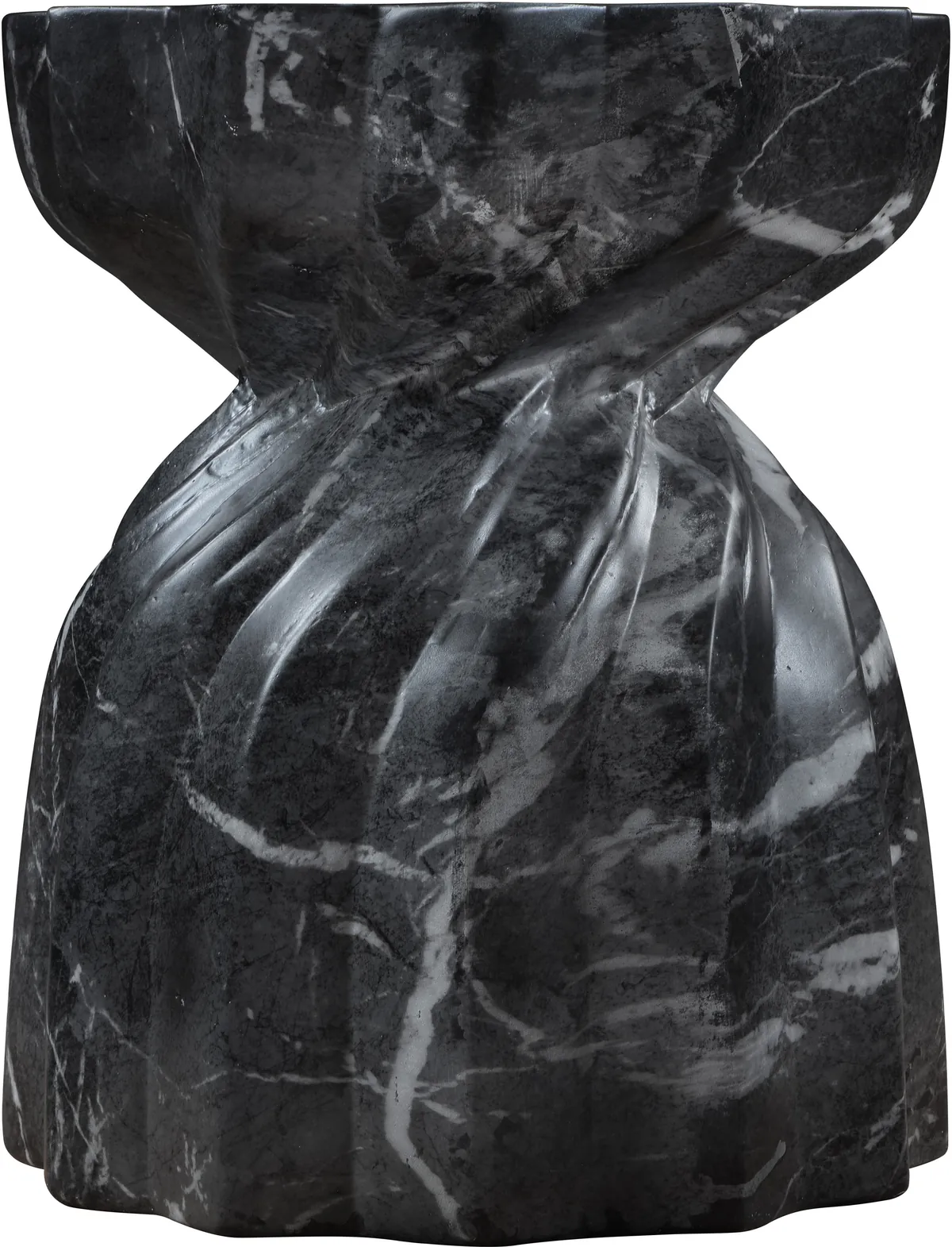 Caserta - Marble Finish Concrete End Table - Black - View 2