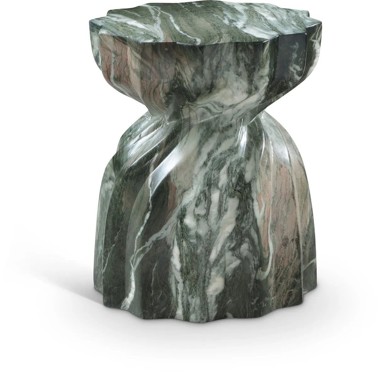 Caserta - Marble Finish Concrete End Table - Green