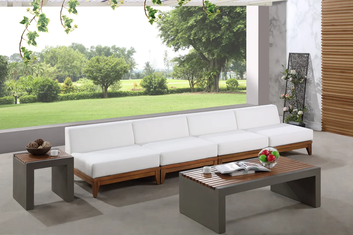 Rio - 4 Seat Modular Armless Sofa - Off White - View 2