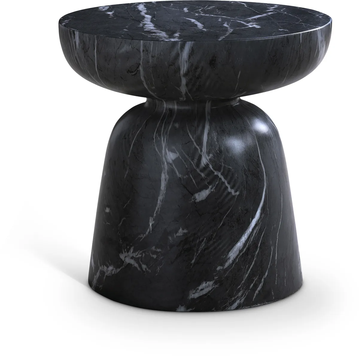 Avellino - Marble Finish Concrete End Table - Black
