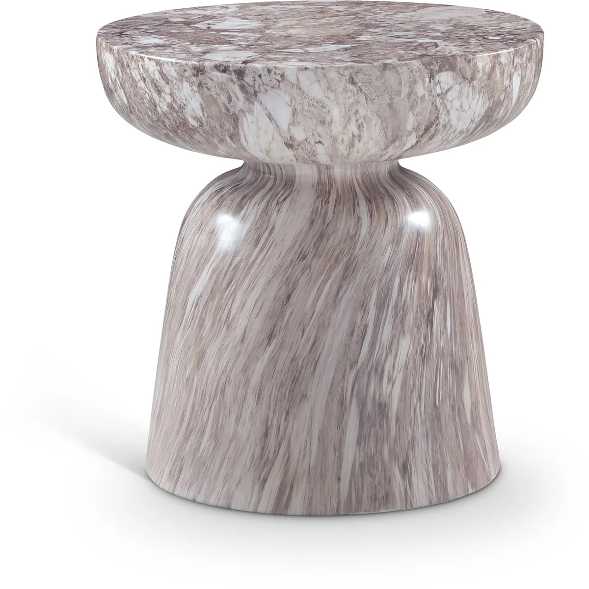 Avellino - Marble Finish Concrete End Table - Brown