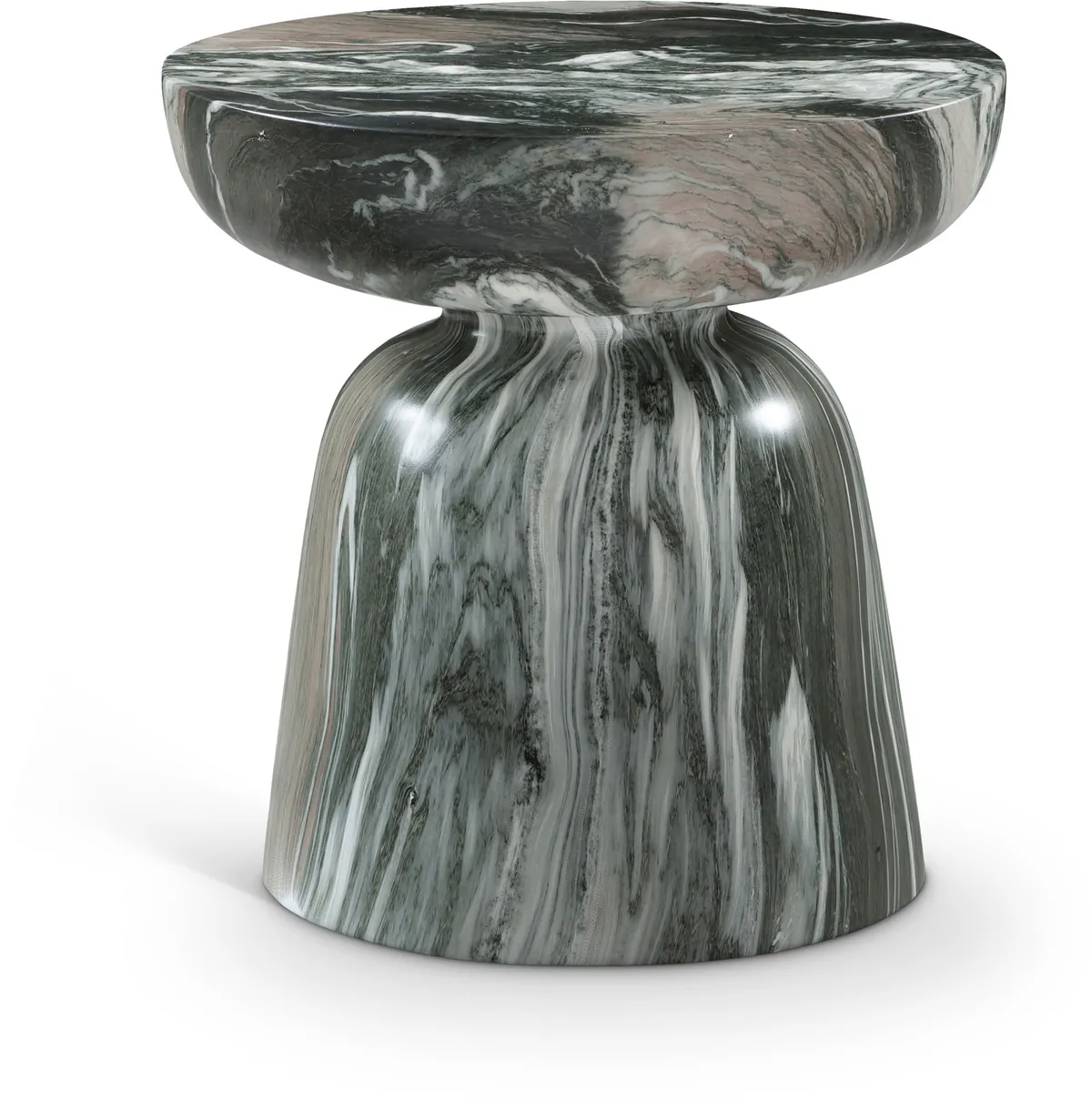 Avellino - Marble Finish Concrete End Table - Green