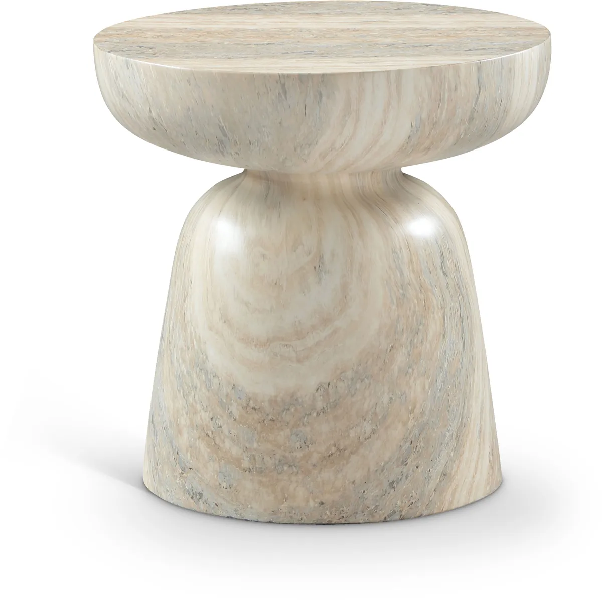 Avellino - Concrete End Table - Travertine