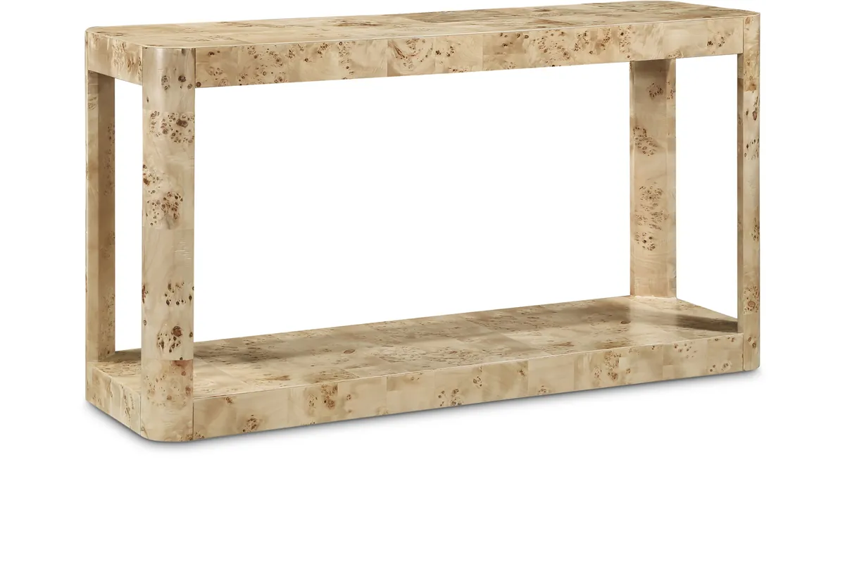 Reeves - Burl Wood Console Table - Natural