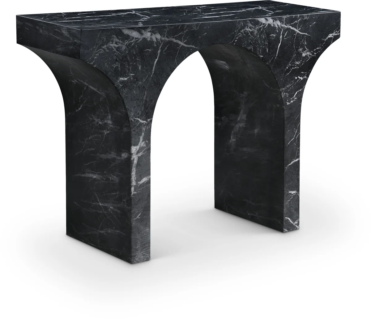 Pomezia - Marble Finish Console Table - Black