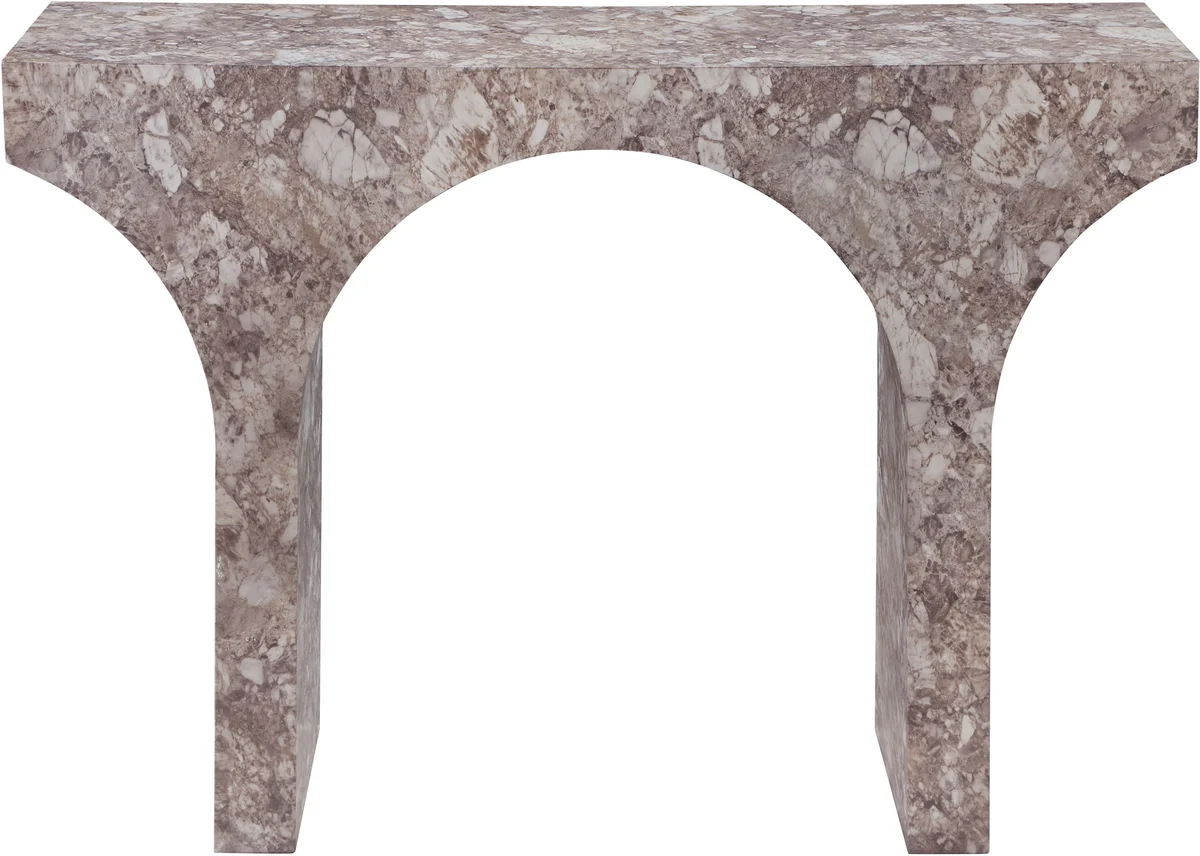 Pomezia - Marble Finish Console Table - Brown - View 2