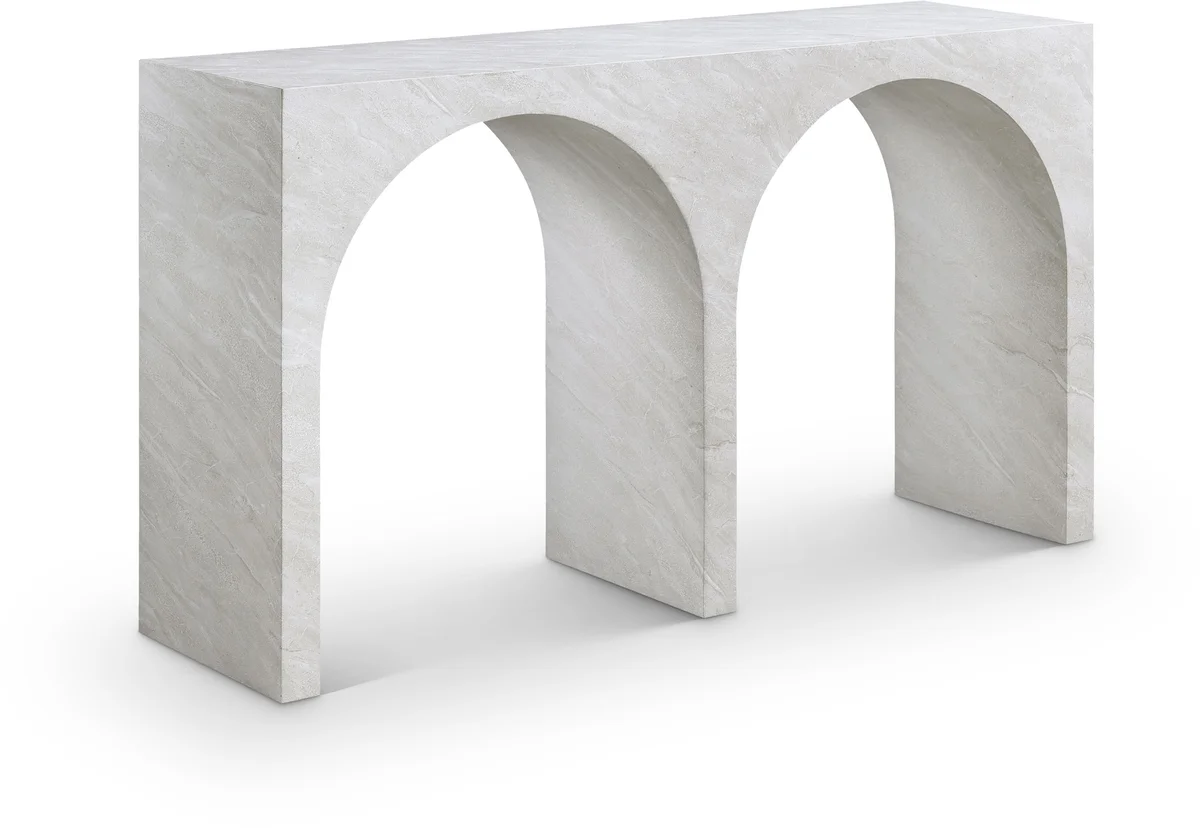 Faenza - Marble Finish Console Table - White