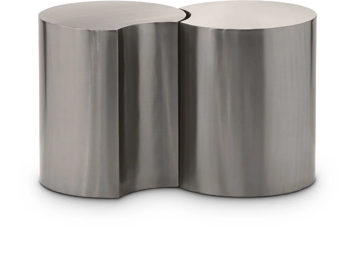 Dimple - 16" 2 Piece Modular End Table - Silver