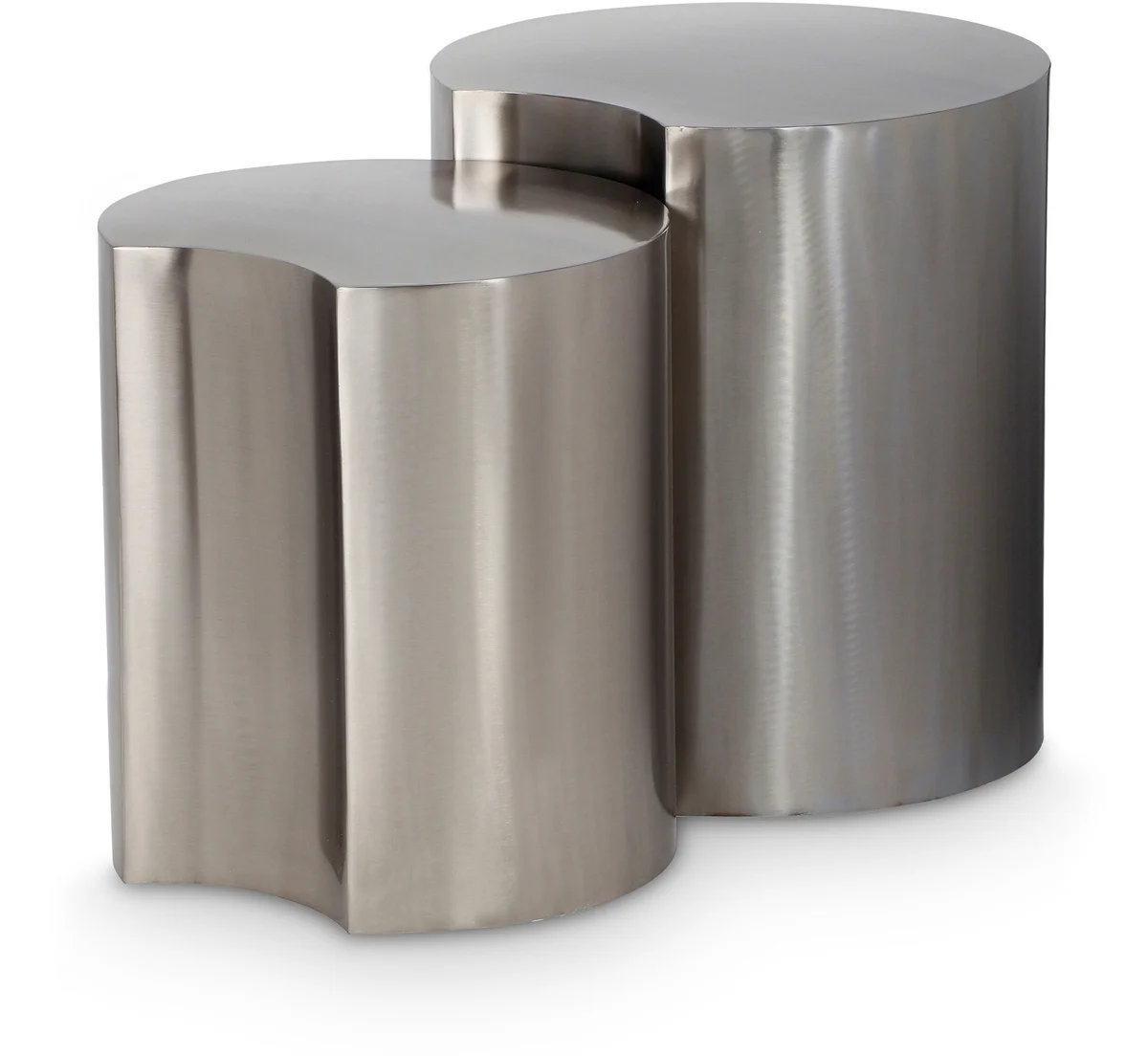 Dimple - 2 Piece Modular End Table - Brushed Silver