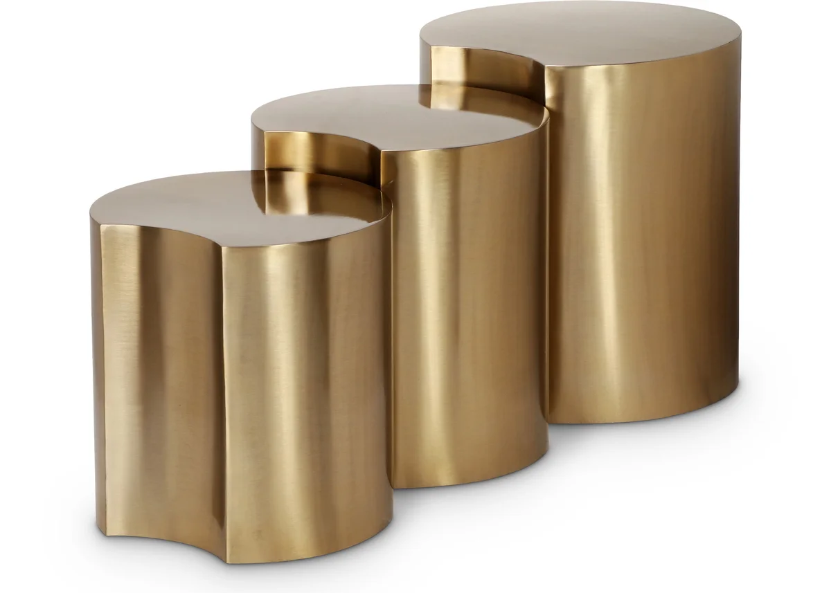 Dimple - 3 Piece Modular End Table - Gold
