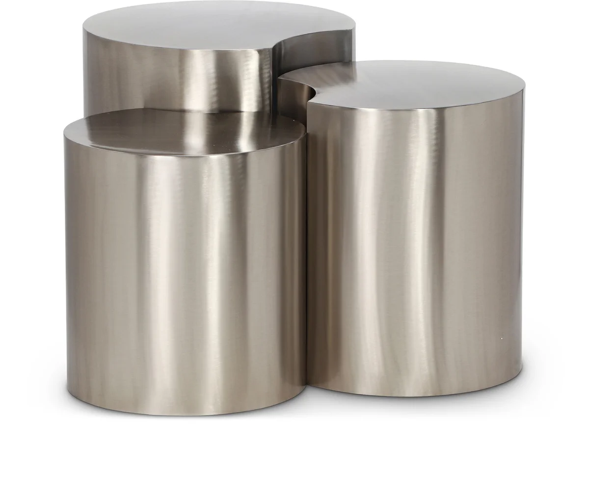 Dimple - 20" 3 Piece Modular End Table - Silver
