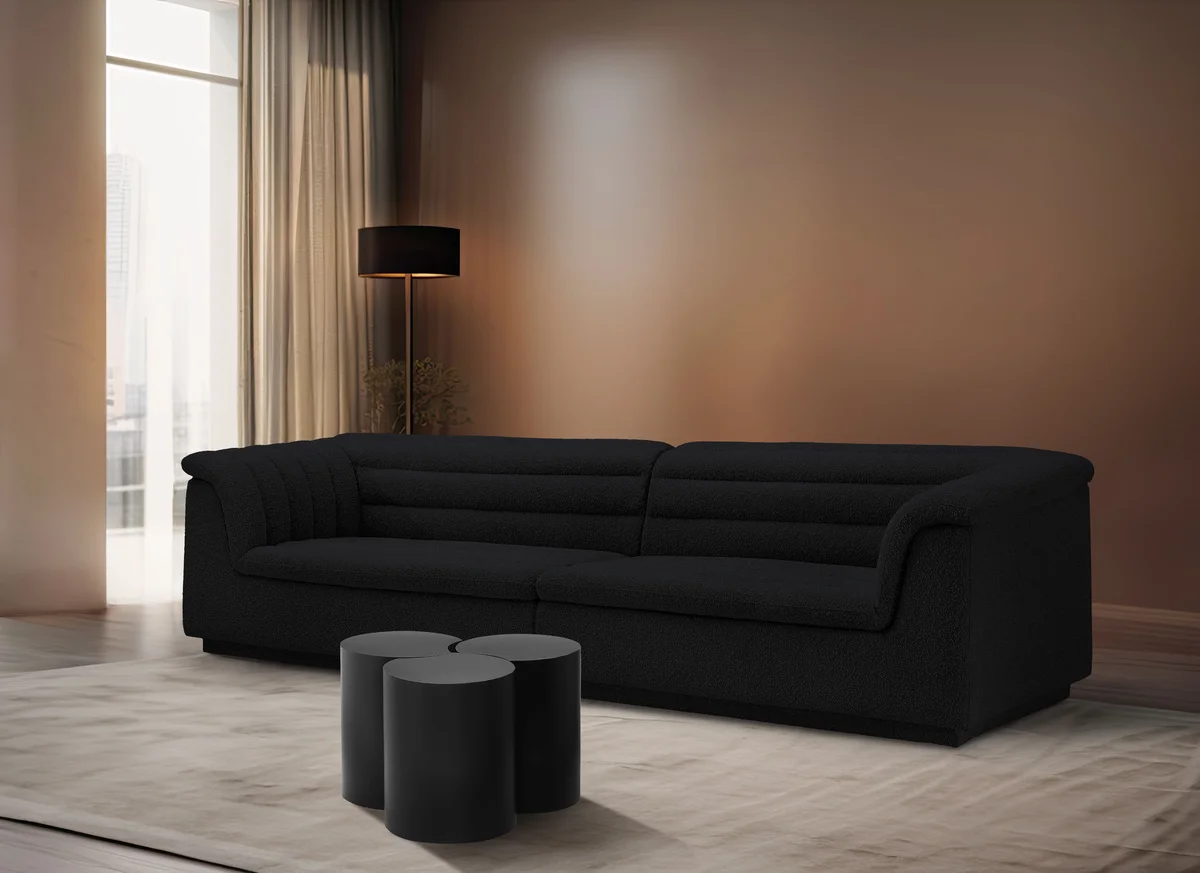 Dimple - 18" 3 Piece Modular Coffee Table - Black - View 2