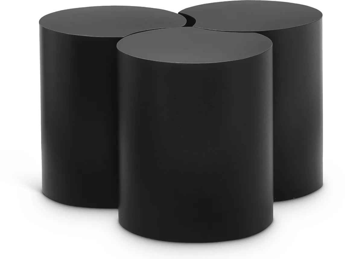 Dimple - 18" 3 Piece Modular Coffee Table - Black
