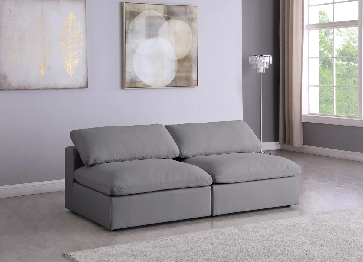 Serene - 2 Seat Modular Armless Sofa - Gray - View 2
