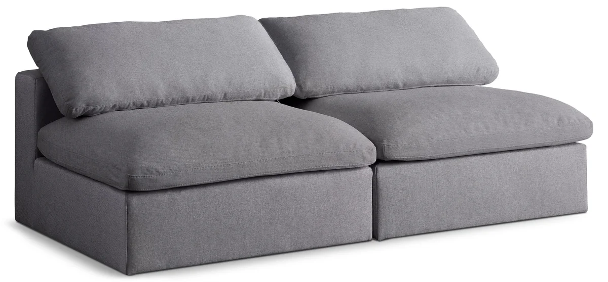 Serene - 2 Seat Modular Armless Sofa - Gray