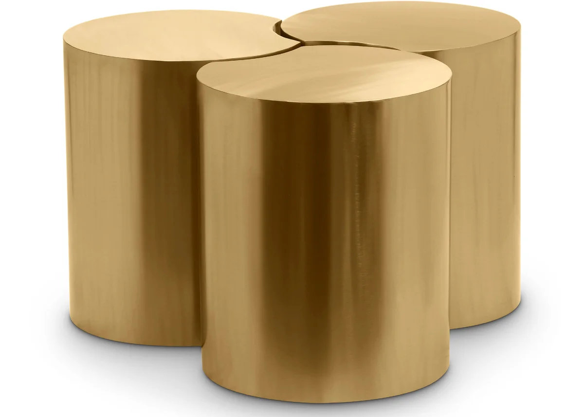 Dimple - 20" 3 Piece Modular Coffee Table - Gold