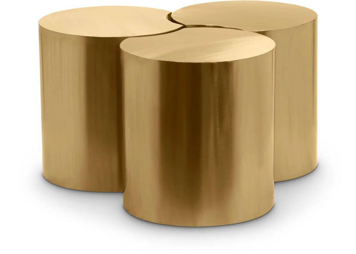 Dimple - 16" 3 Piece Modular Coffee Table - Gold