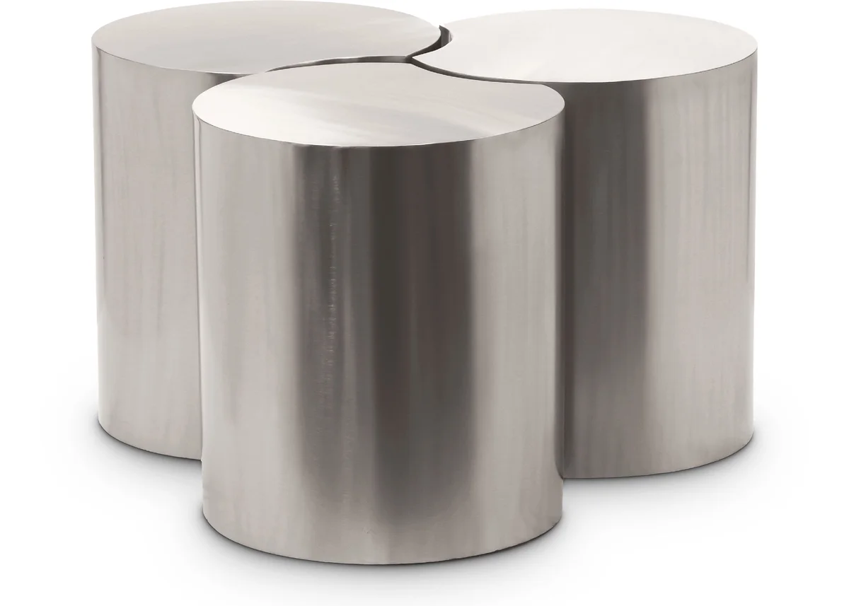Dimple - 18" 3 Piece Modular Coffee Table - Silver
