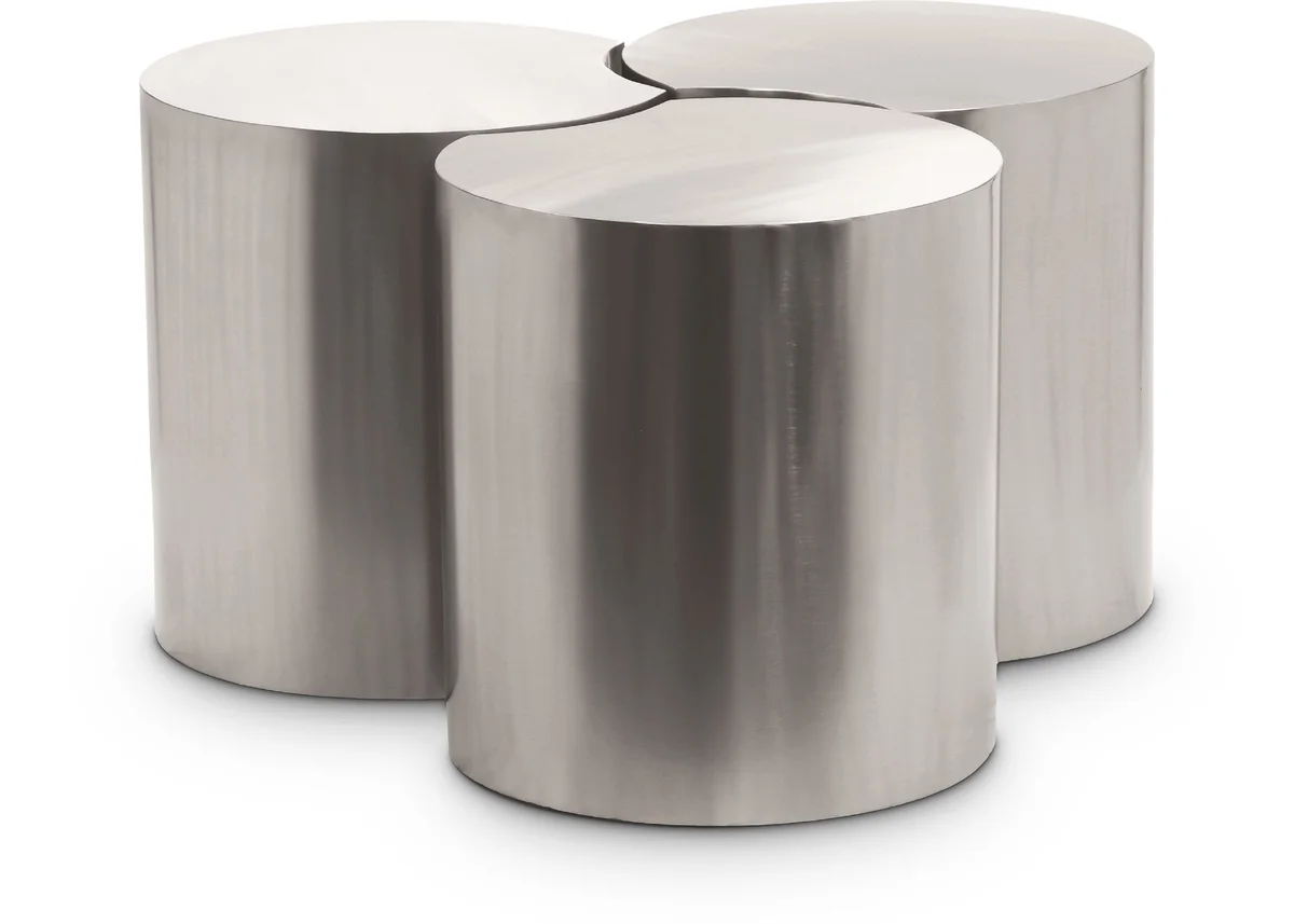Dimple - 16" 3 Piece Modular Coffee Table - Silver