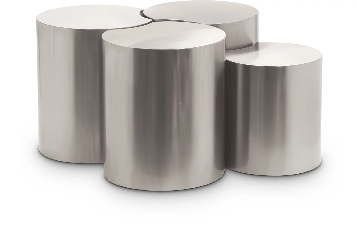 Dimple - 4 Piece Modular Coffee Table - Silver