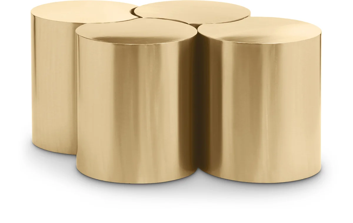 Dimple - 16" 4 Piece Modular Coffee Table - Gold