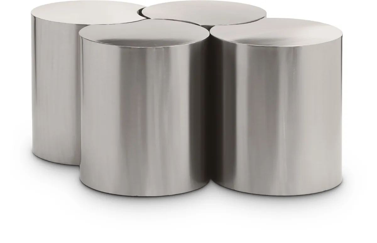 Dimple - 18" 4 Piece Modular Coffee Table - Silver