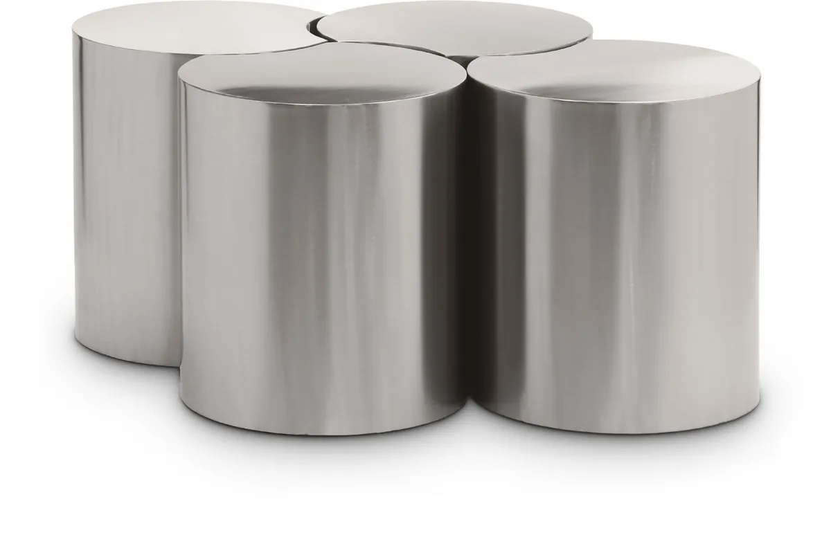 Dimple - 20" 4 Piece Modular Coffee Table - Silver
