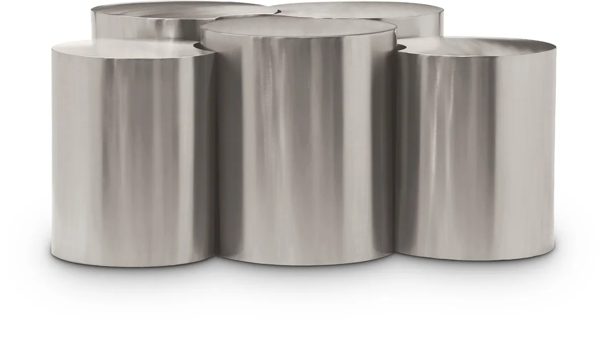 Dimple - 5 Piece Modular Coffee Table - Silver