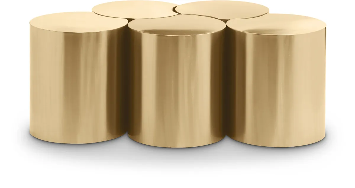 Dimple - 18" 5 Piece Modular Coffee Table - Gold