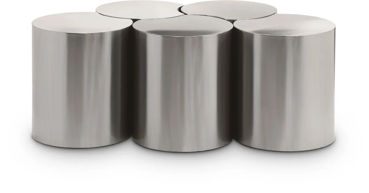 Dimple - 16" 5 Piece Modular Coffee Table - Silver