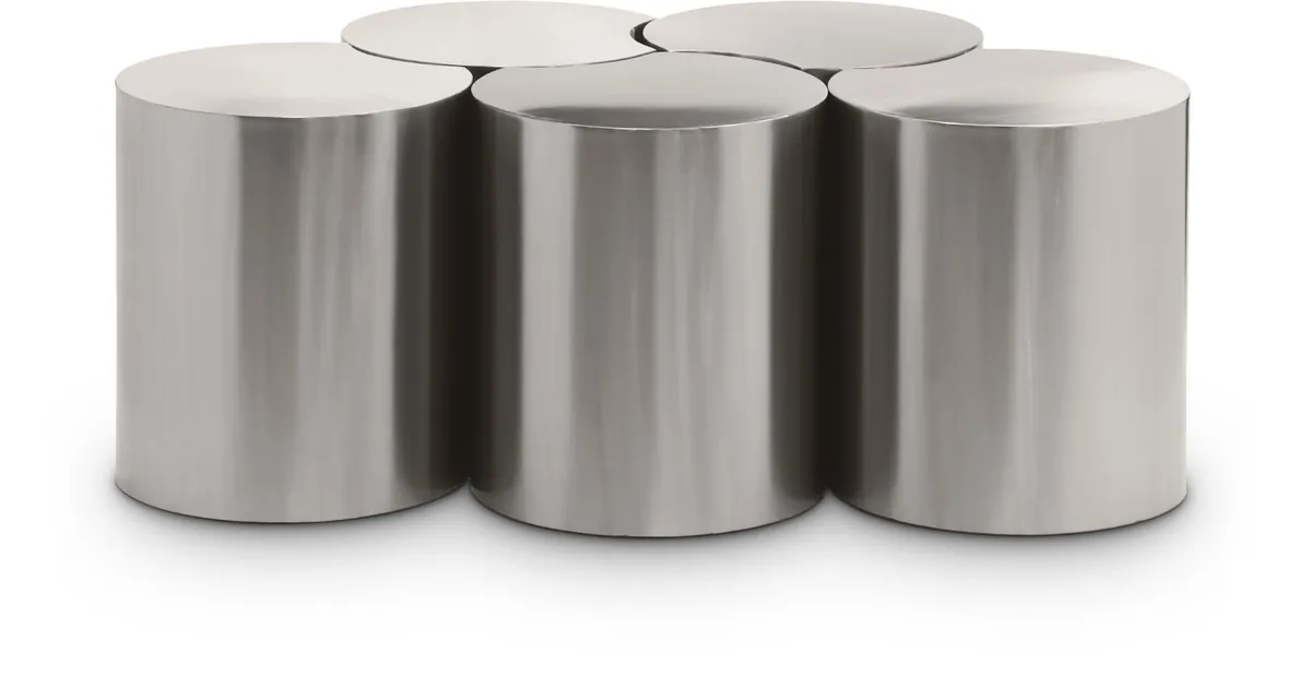 Dimple - 18" 5 Piece Modular Coffee Table - Silver