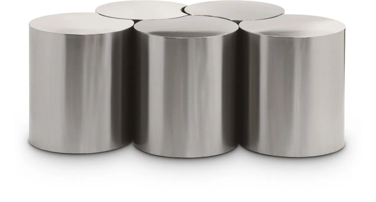 Dimple - 20" 5 Piece Modular Coffee Table - Silver
