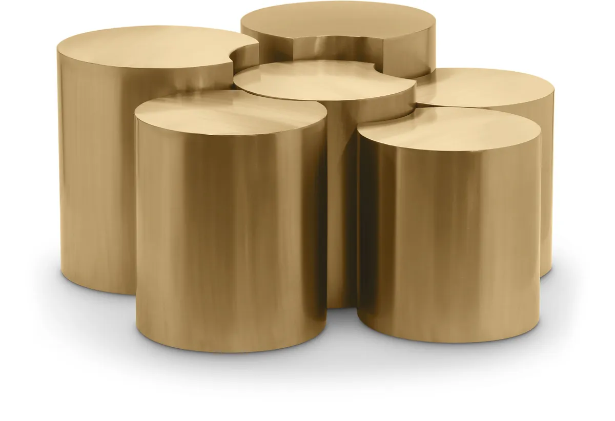 Dimple - 6 Piece Modular Coffee Table - Gold