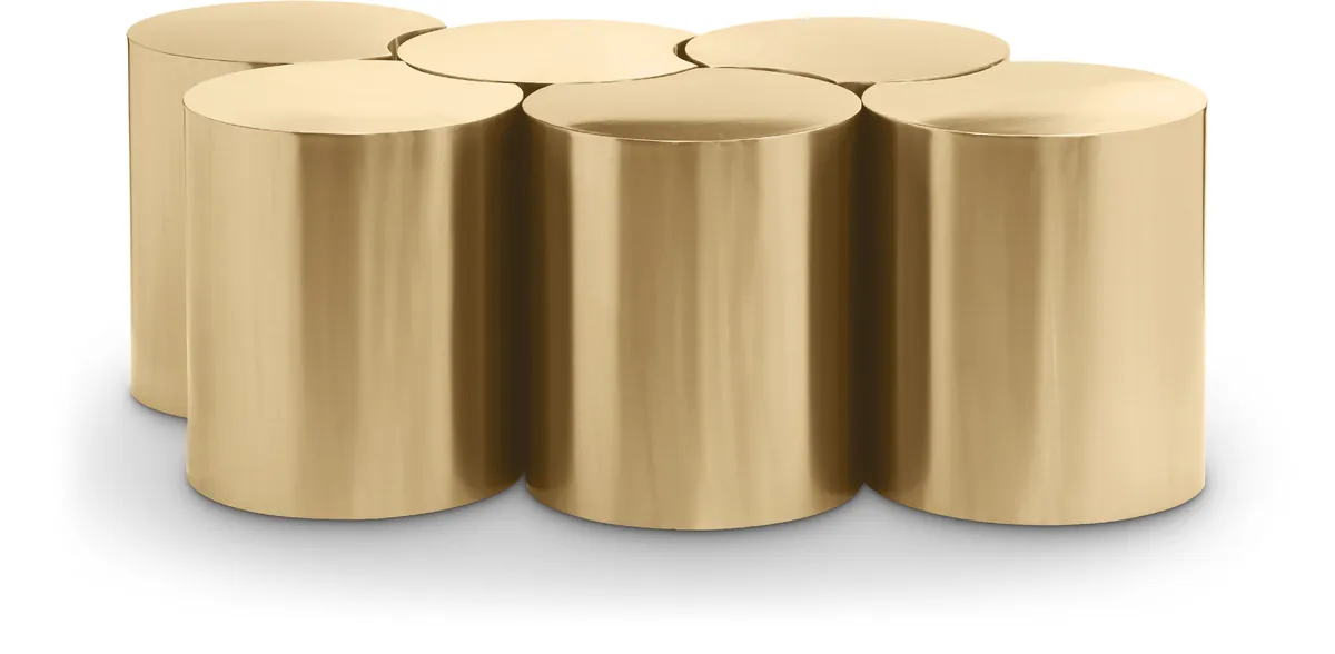 Dimple - 18" 6 Piece Modular Coffee Table - Gold