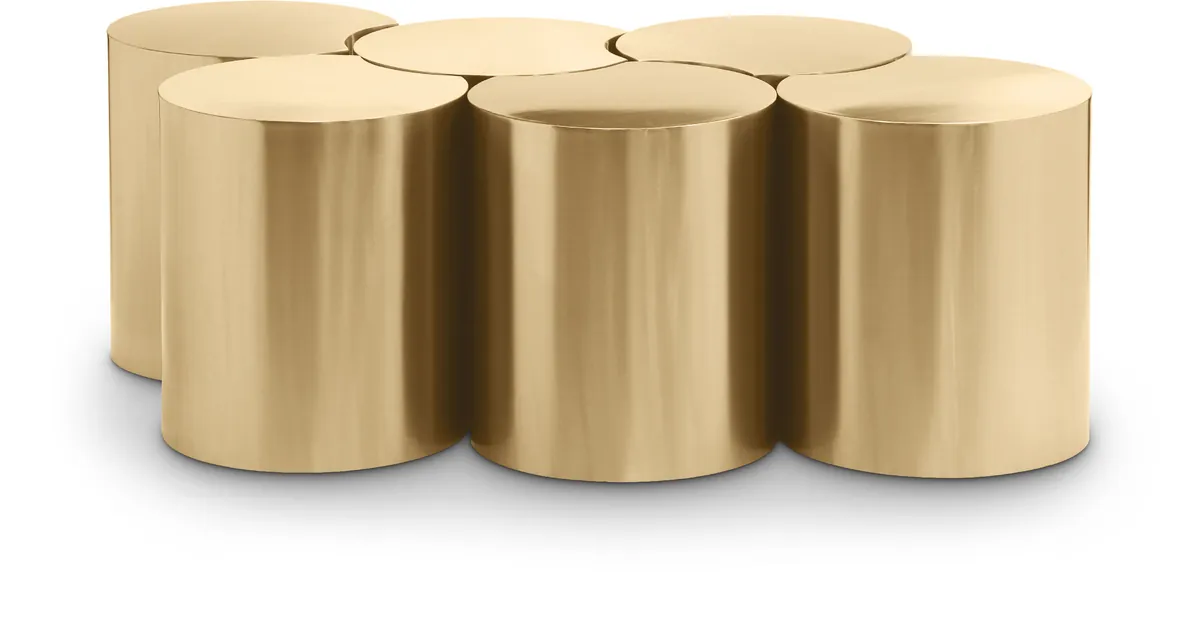 Dimple - 20" 6 Piece Modular Coffee Table - Gold